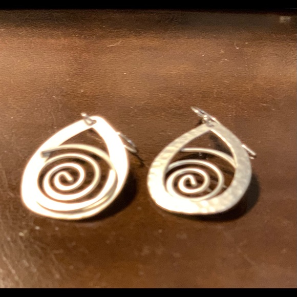 Silver Spiral Earrings - Picture 5 of 7